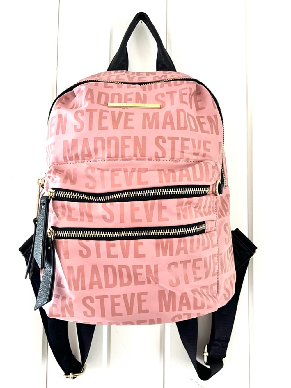 Steve Madden Y2K Pink Logo Print Backpack